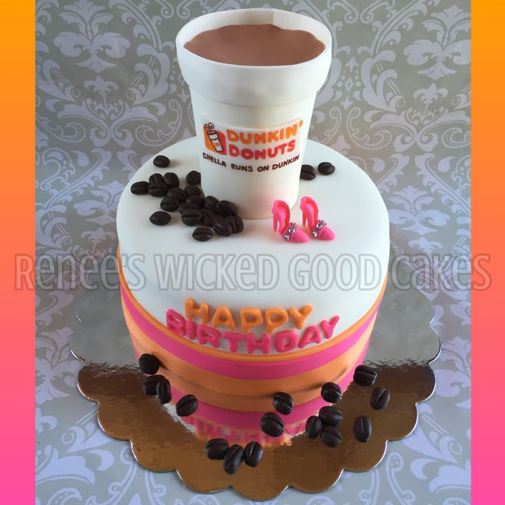 Dunkin Donuts Birthday Cake
 213 best Renee s WICKED GOOD Cakes images on Pinterest