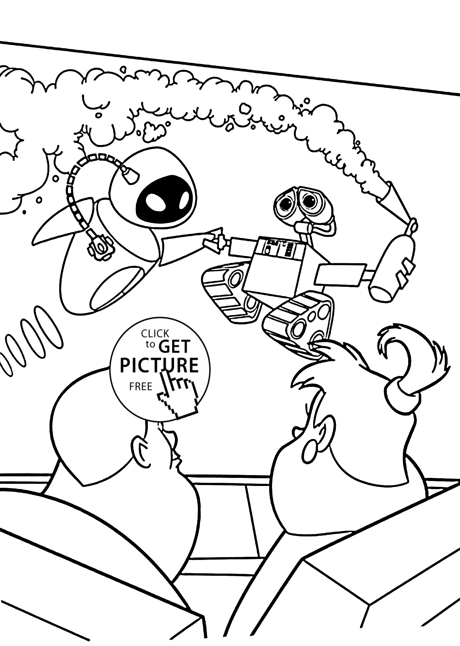 E Coloring Pages
 Wall E and EVE coloring pages for kids printable free