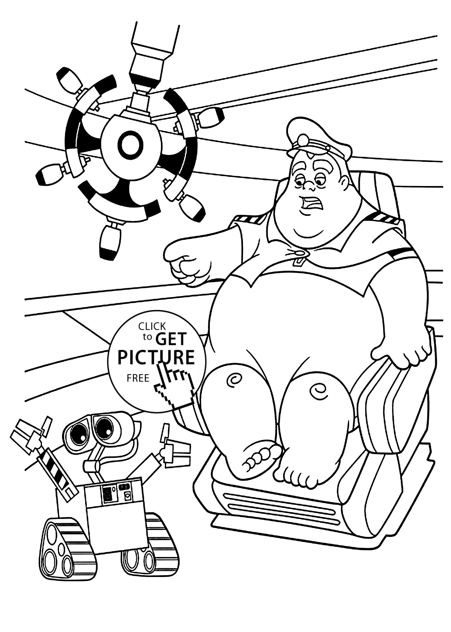 E Coloring Pages
 Wall E and captan coloring pages for kids printable free