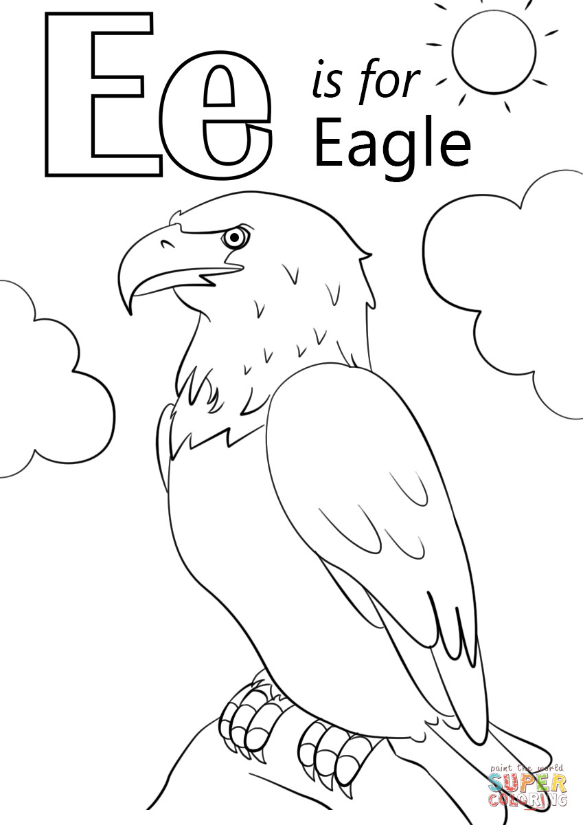 E Coloring Pages
 Letter E is for Eagle coloring page