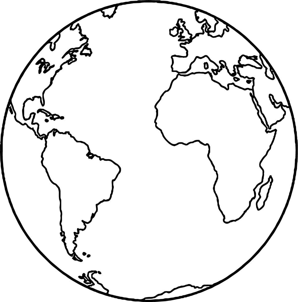 Earth Coloring Sheet
 Earth Globe Coloring Page