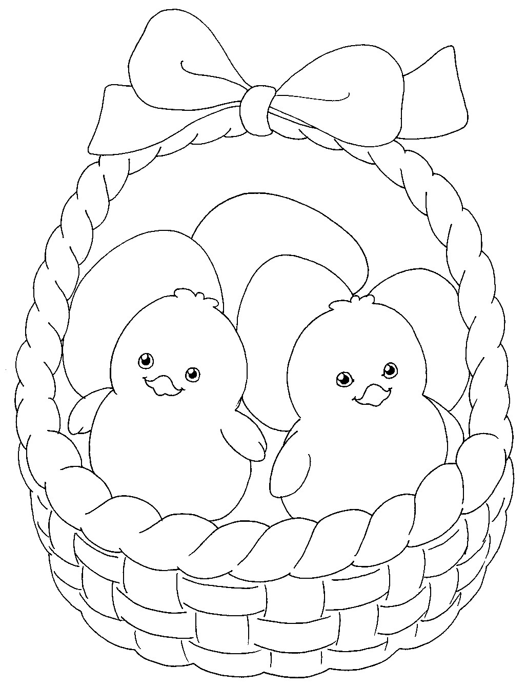 Easter Chick Coloring Pages
 EASTER COLOURING CUTE EASTER CHICKS IN A BASKET TO COLOUR