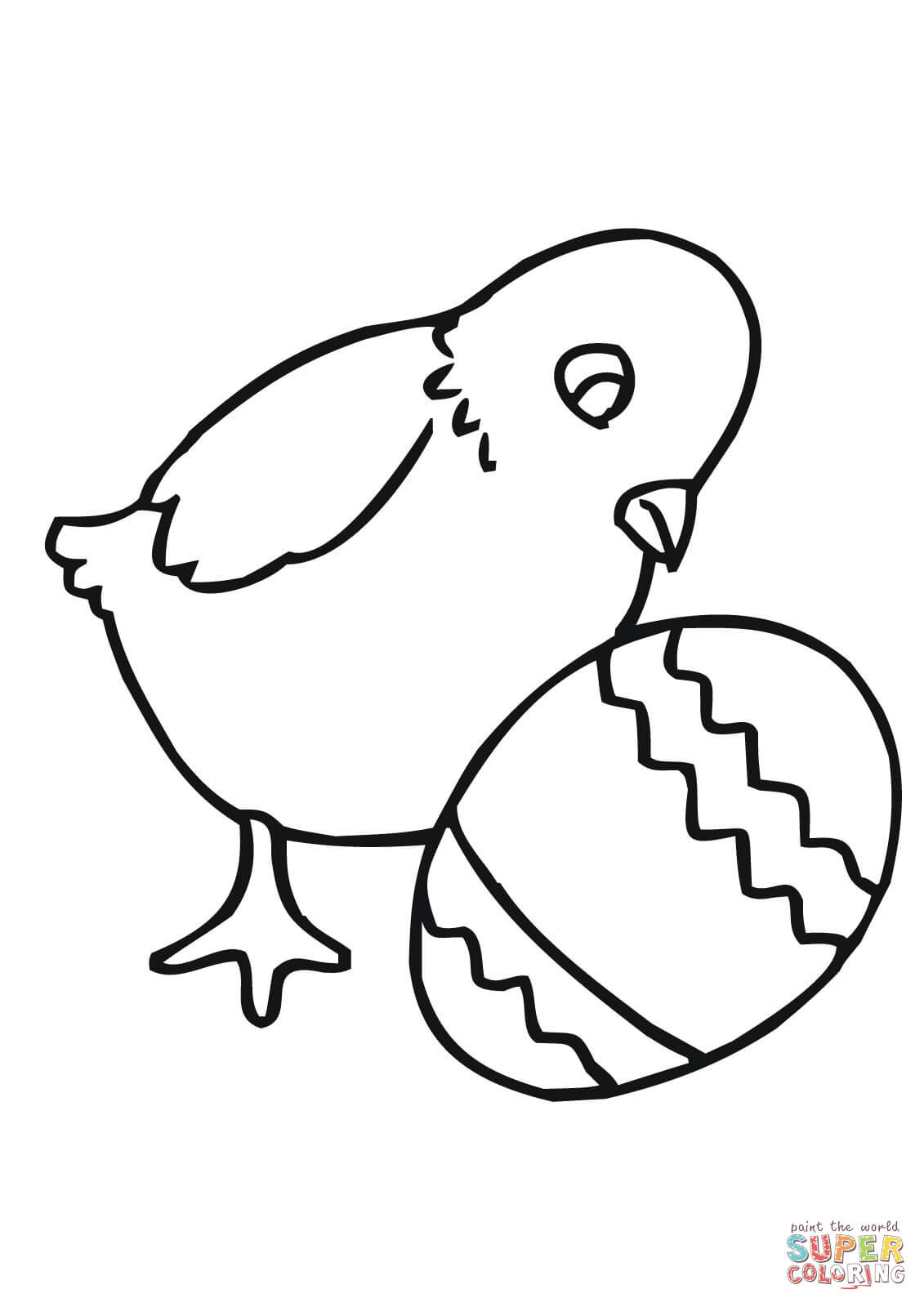 Easter Chick Coloring Pages
 Easter Chick with Egg coloring page