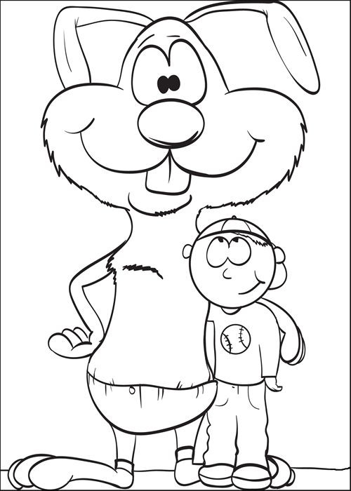 Best ideas about Easter Coloring Pages For Boys
. Save or Pin Coloring Page of a Bunny Standing With a Boy Now.