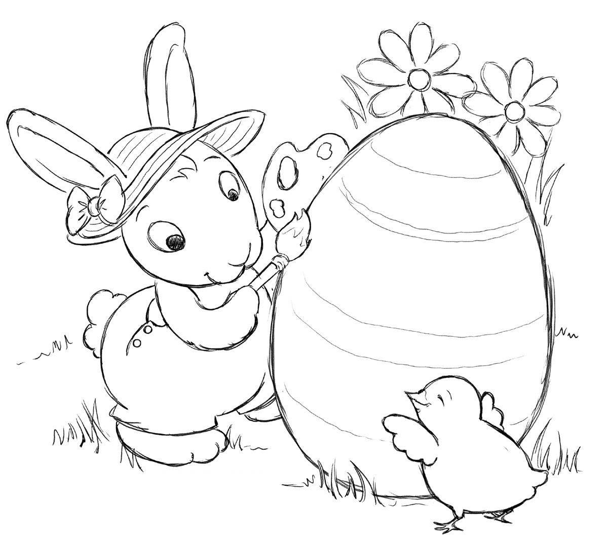 Easter Coloring Pages For Kids
 Free Printable Easter Bunny Coloring Pages For Kids