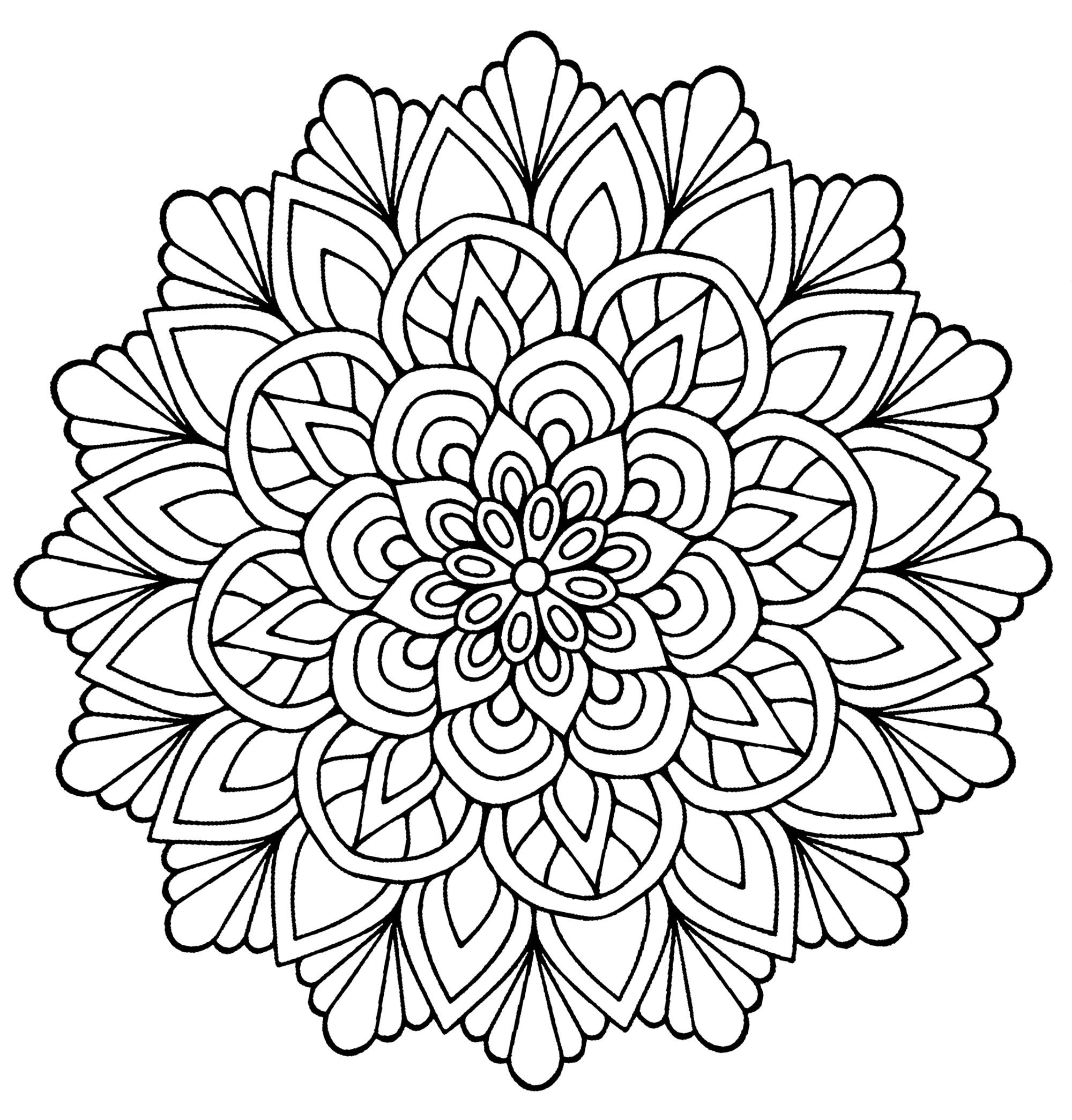 Best ideas about Easy Adult Coloring Books
. Save or Pin Easy Flower with leaves Simple Mandalas Mandalas Now.
