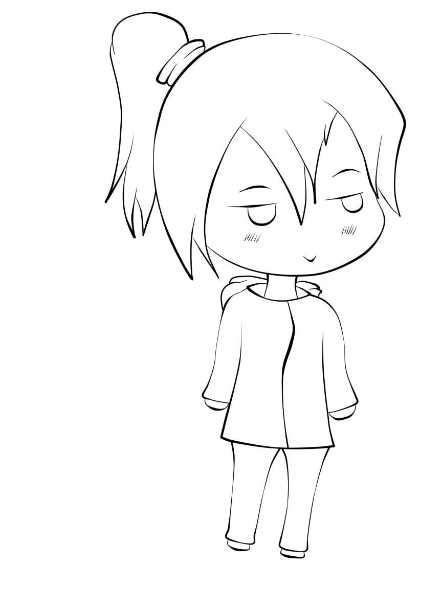 Easy Anime Coloring Pages For Kids
 Chibi lineart by xVxsimple angelxVx on DeviantArt