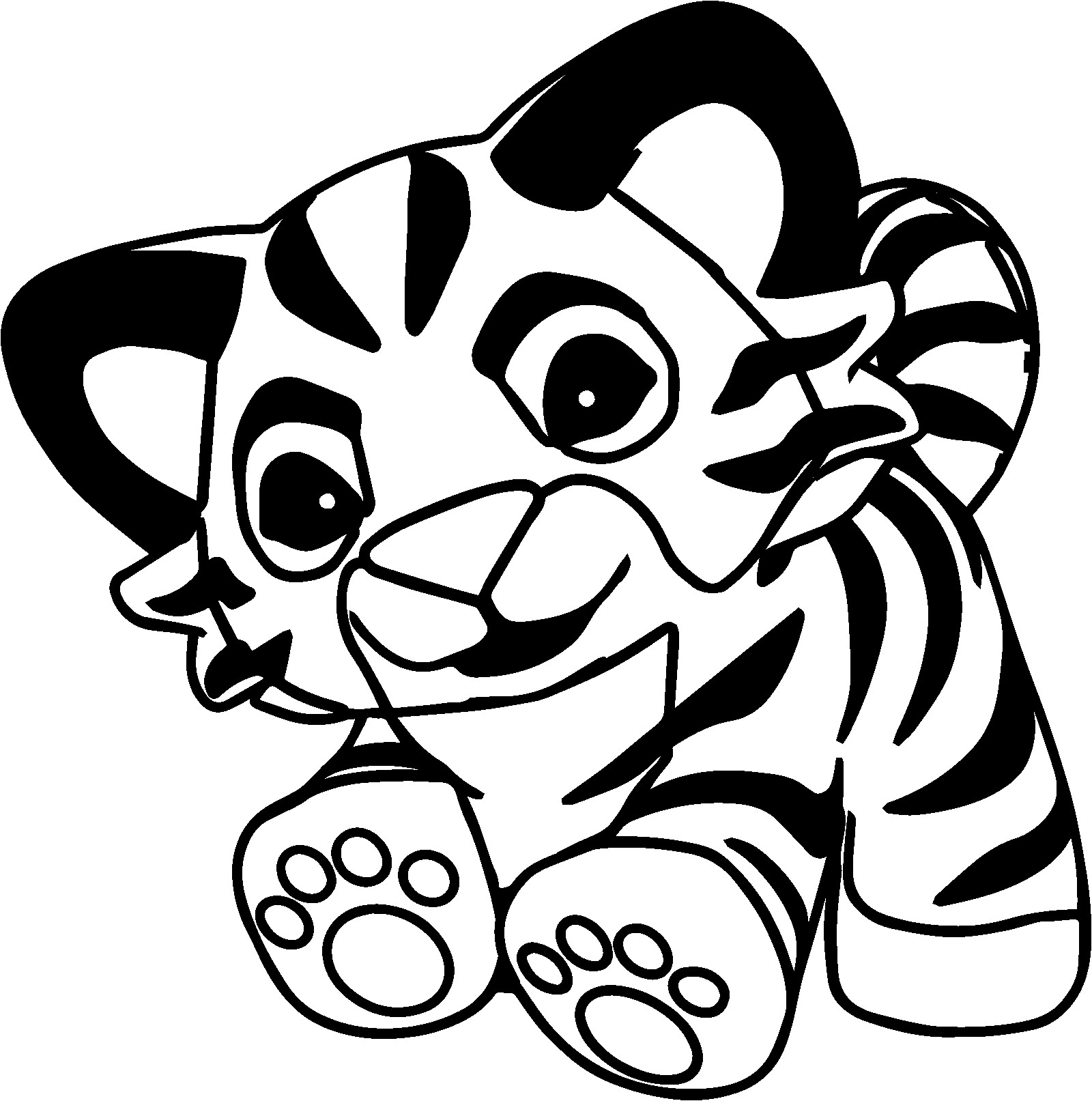 Easy Coloring Sheets For Kids Tigers
 Baby Tigger Coloring Pages