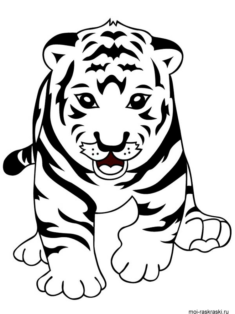 Easy Coloring Sheets For Kids Tigers
 Раскраски Тигр Скачать и распечатать раскраски Тигр