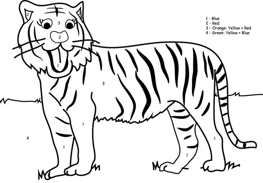 Easy Coloring Sheets For Kids Tigers
 Nos jeux de coloriage Tigre à imprimer gratuit Page 4 of 7