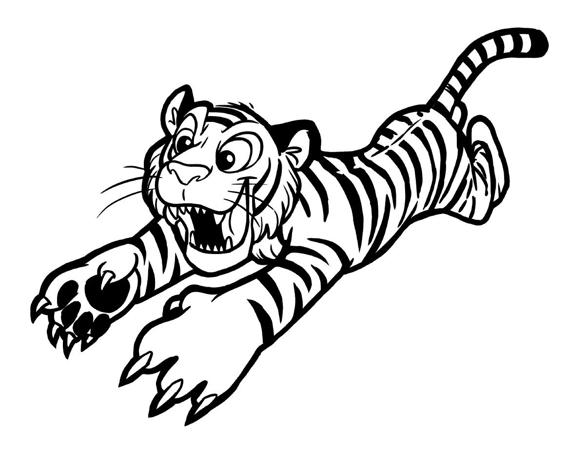 Easy Coloring Sheets For Kids Tigers
 Dibujo de tigre atacando Imágenes y fotos