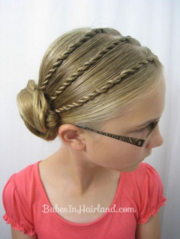 Easy Kid Hairstyles
 Cool braided updo for girls Back to School Hair Ideas