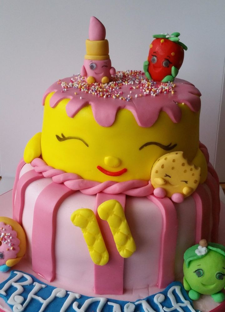Edible Birthday Cake Decorations
 Shopkins cake toppers edible decoration personalised