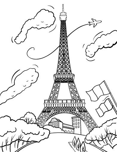 Eiffel Tower Coloring Sheets For Girls
 Eiffel towers Towers and Coloring on Pinterest