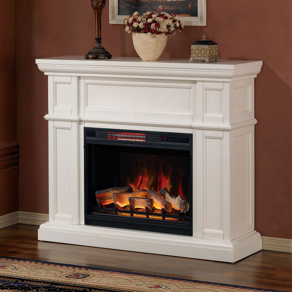 Best ideas about Electric Fireplace Mantel
. Save or Pin Artesian White Cabinet & 28" Infrared Firebox Now.