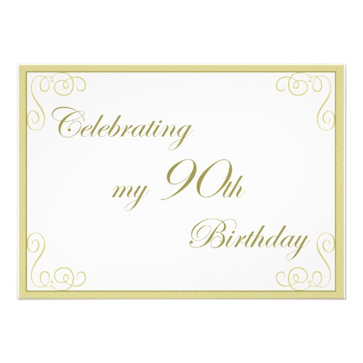 Elegant 90th Birthday Decorations
 Elegant 90th Birthday Party Invitation 5" X 7" Invitation