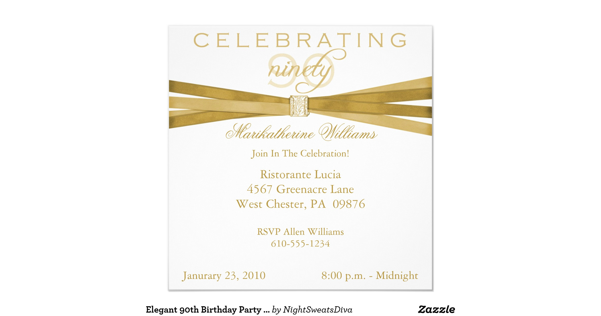 Elegant 90th Birthday Decorations
 elegant 90th birthday party invitations