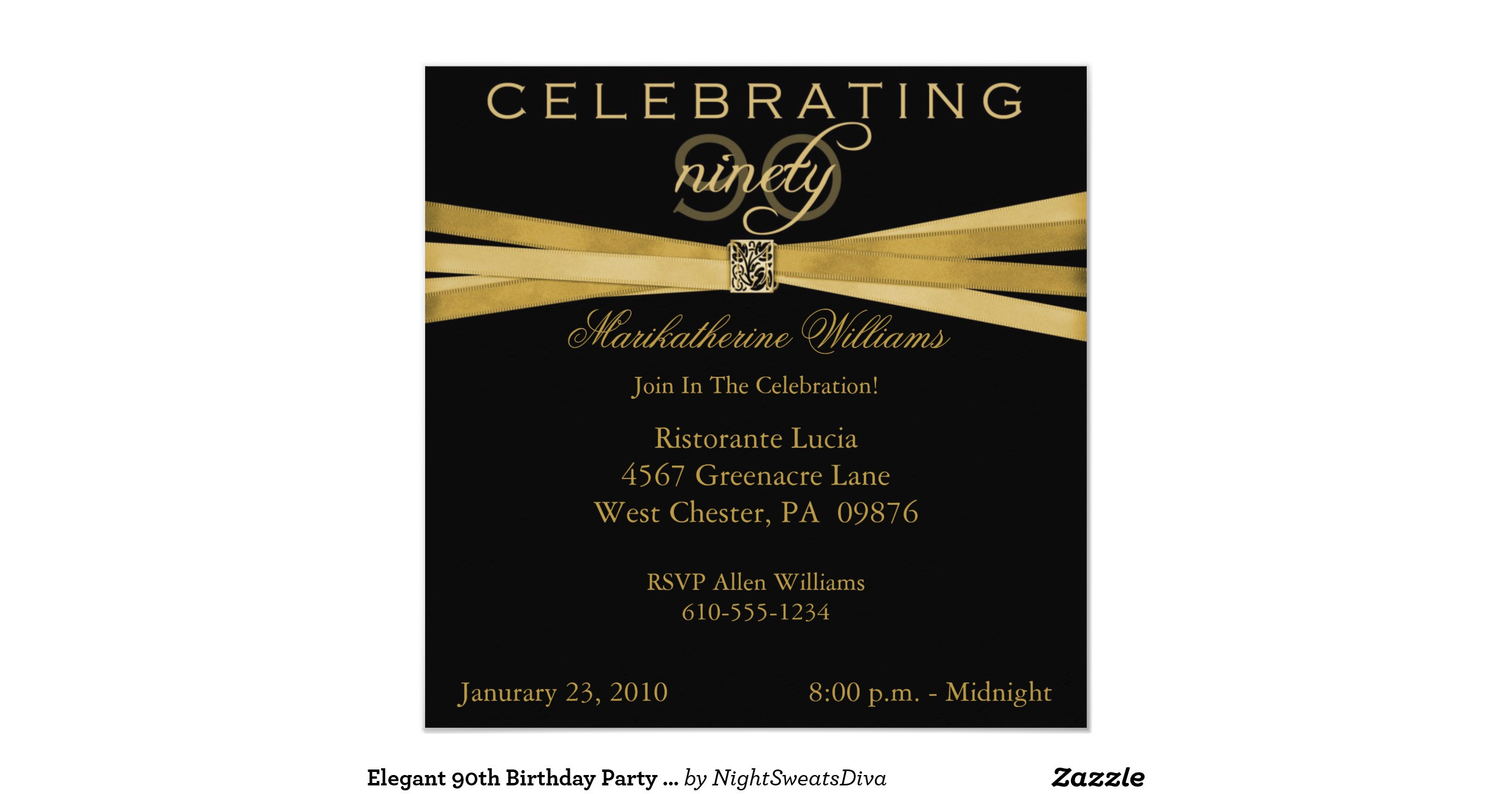 Elegant 90th Birthday Decorations
 elegant 90th birthday party invitations