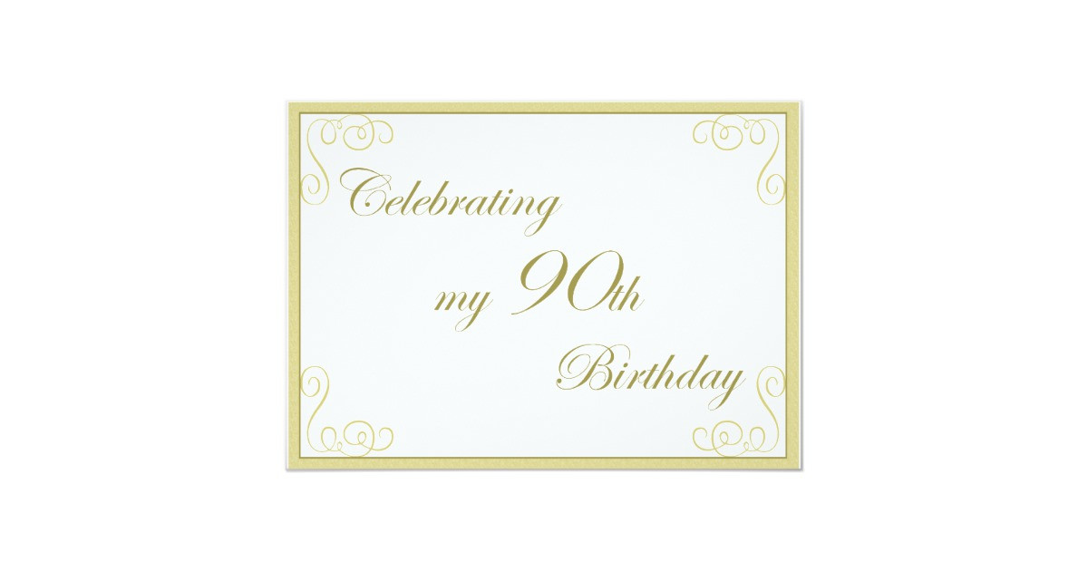 Elegant 90th Birthday Decorations
 Elegant 90th Birthday Party Invitation