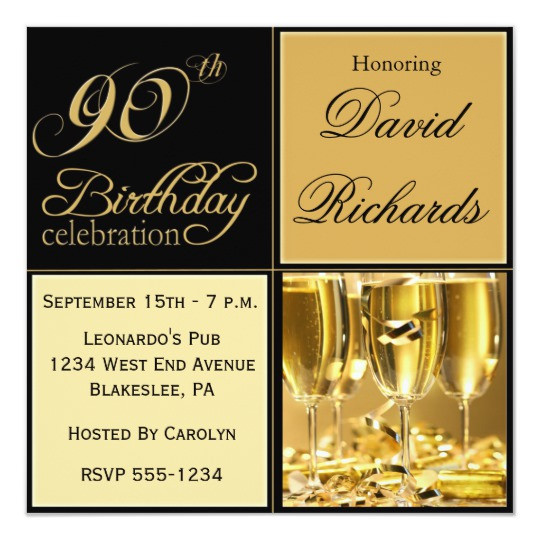 Elegant 90th Birthday Decorations
 Elegant 90th Birthday Party Invitations