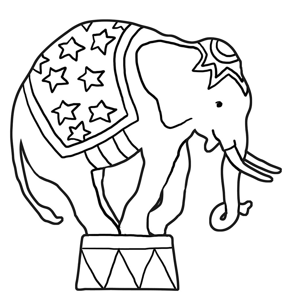 Elephant Coloring Sheet
 Funny Elephant Coloring Pages