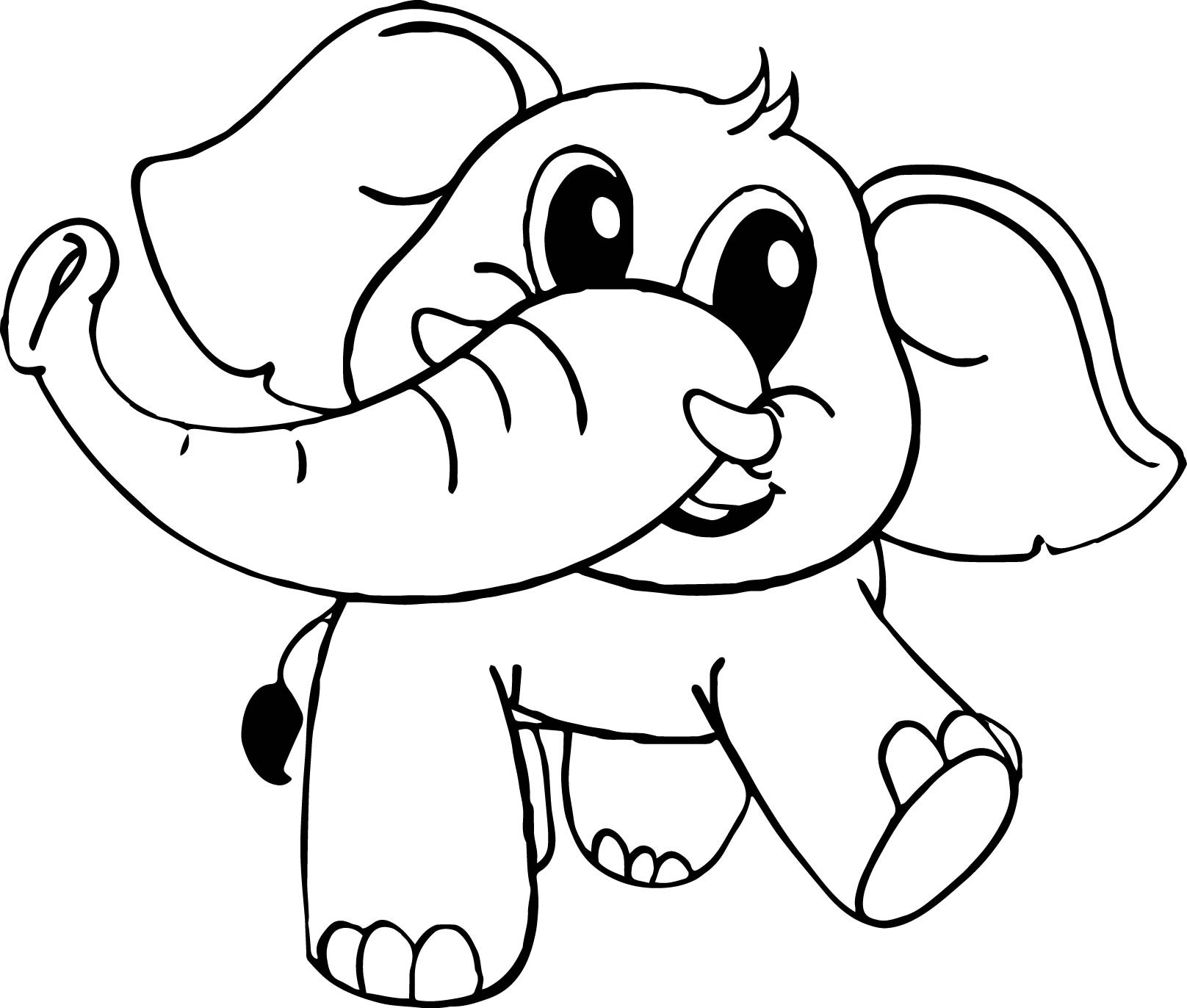 Elephant Coloring Sheet
 Baby Cartoon Elephant Coloring Page