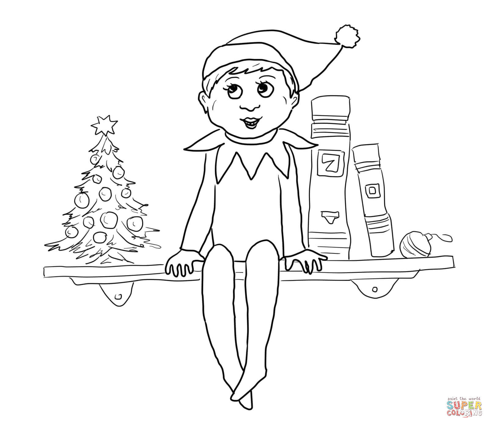 Elf Coloring Pages Printable
 Elf The Shelf To Color Coloring Home
