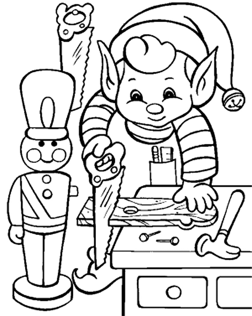 Elf Coloring Pages Printable
 Christmas Elf Coloring Pages Printable