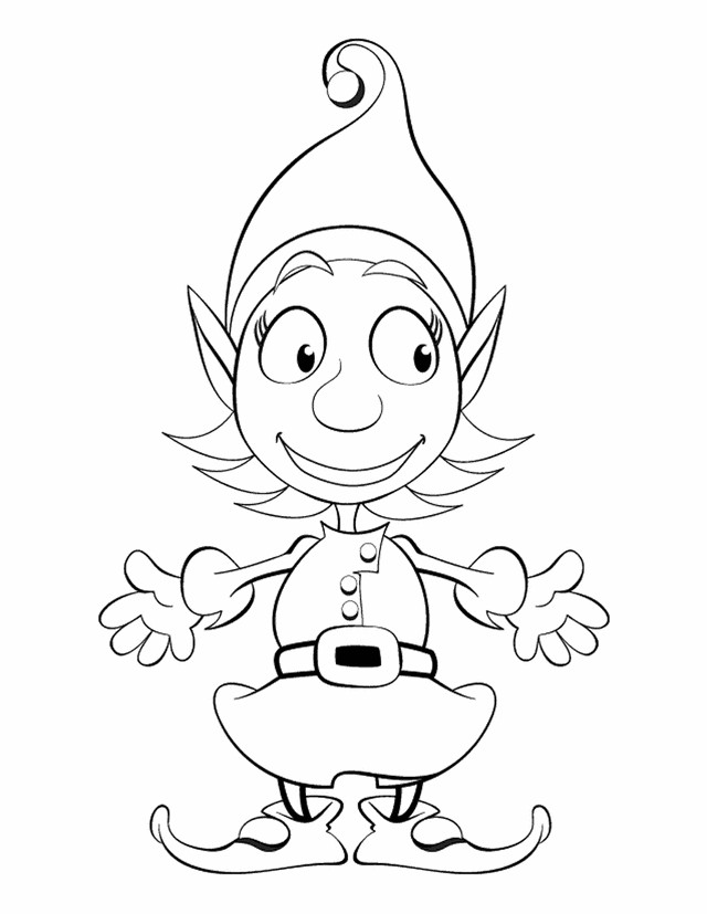 Elf Coloring Pages Printable
 Christmas