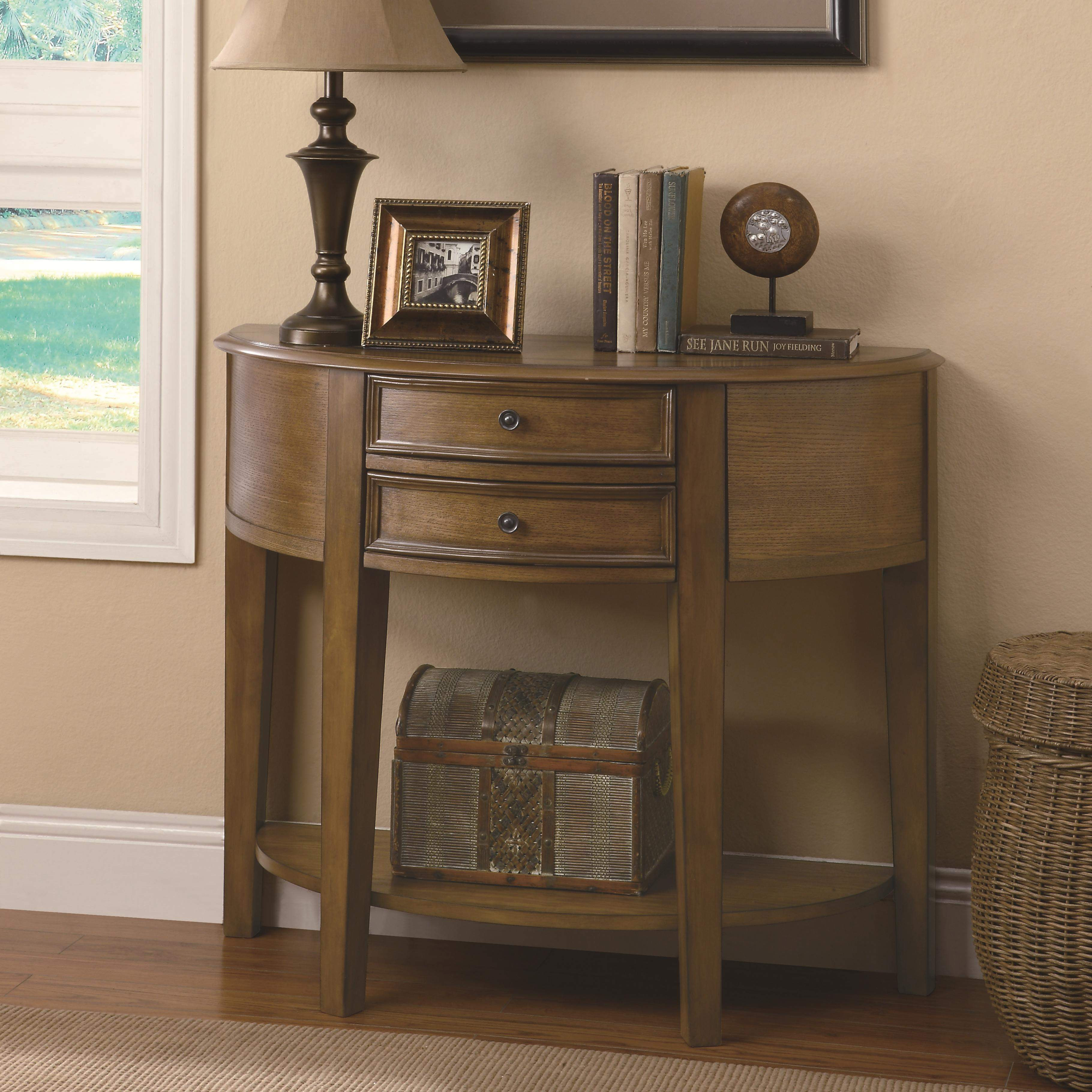Best ideas about Entryway Accent Table
. Save or Pin Accent Tables 2 Drawer Demilune Entry Table with Shelf Now.