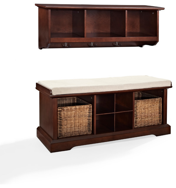 Best ideas about Entryway And Accent Benches
. Save or Pin Brennan 2 Piece Entryway Bench and Shelf Set Mahogany Now.