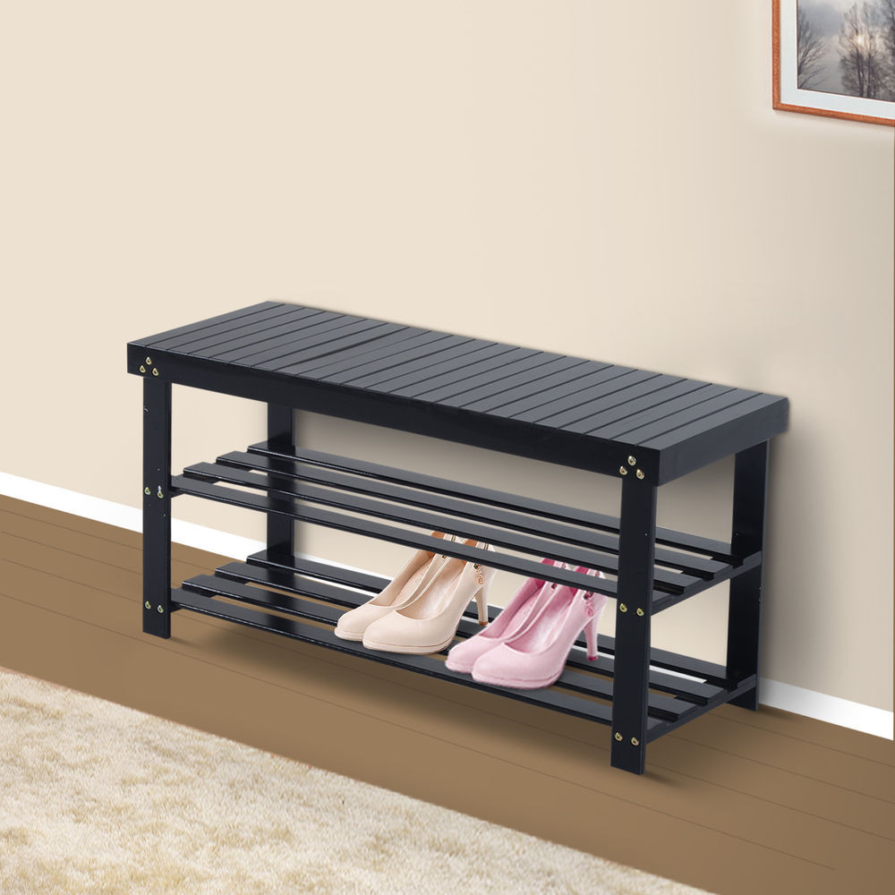 Best ideas about Entryway Bench With Shoe Rack
. Save or Pin Wooden Shoe Bench Storage Seat 2 Shelves Rack Organizer Now.