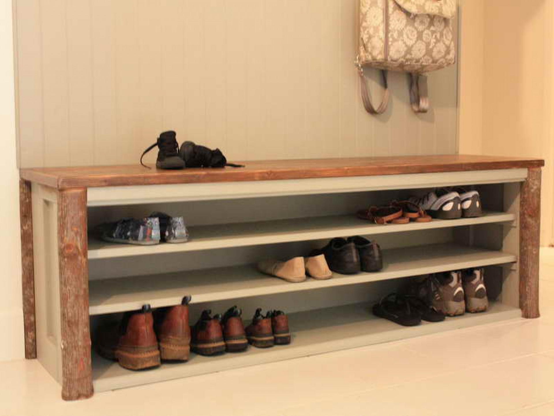 Best ideas about Entryway Bench With Shoe Storage
. Save or Pin Vintage Black Painted Wooden Entryway Bench Design Now.