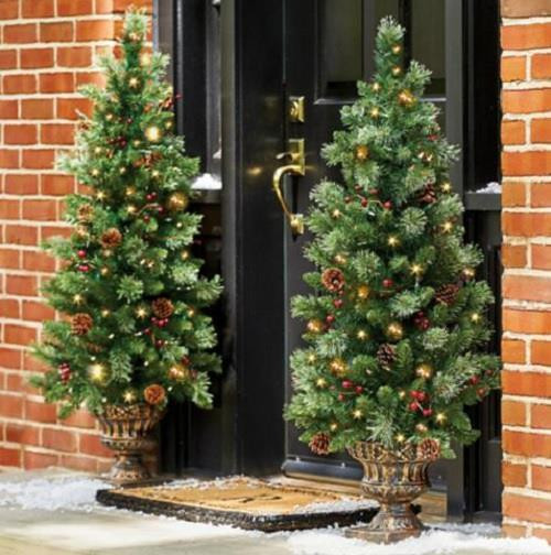 Best ideas about Entryway Christmas Trees
. Save or Pin 4 Lighted Pre Lit CORDLESS Christmas Porch Tree Topiary Now.