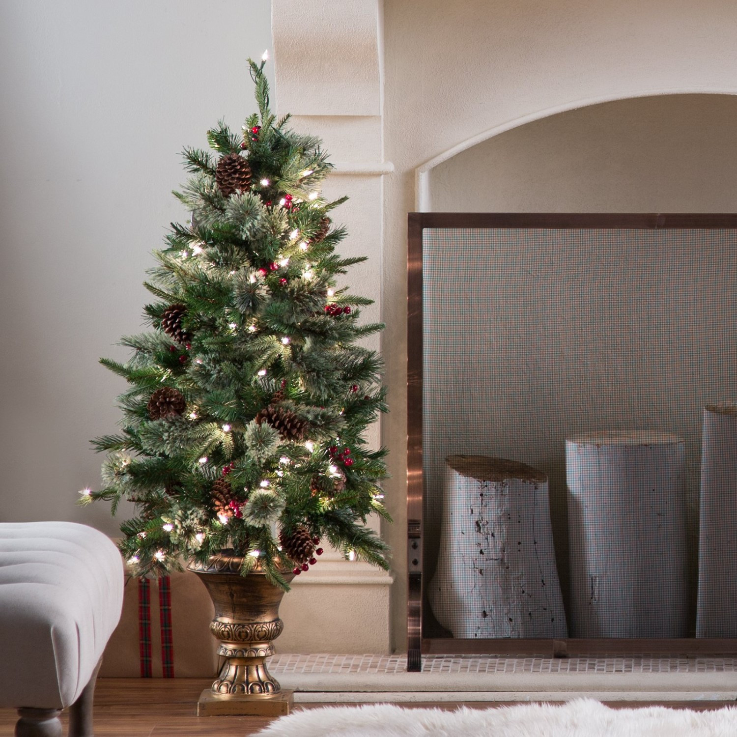 Best ideas about Entryway Christmas Trees
. Save or Pin 4 ft Pre lit Feel Real Colonial Potted Entryway Christmas Now.