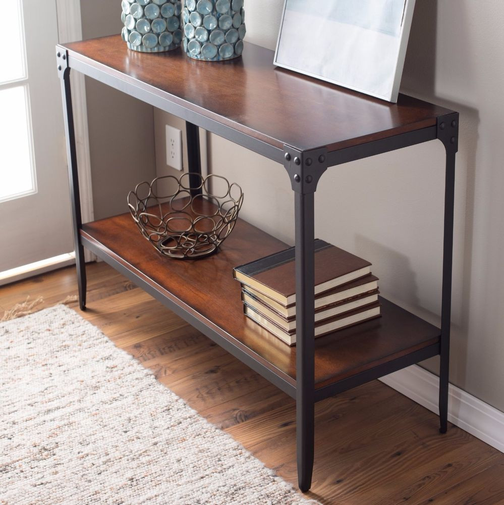 Best ideas about Entryway Console Table
. Save or Pin Industrial Console Table Espresso Rustic Hallway Furniture Now.