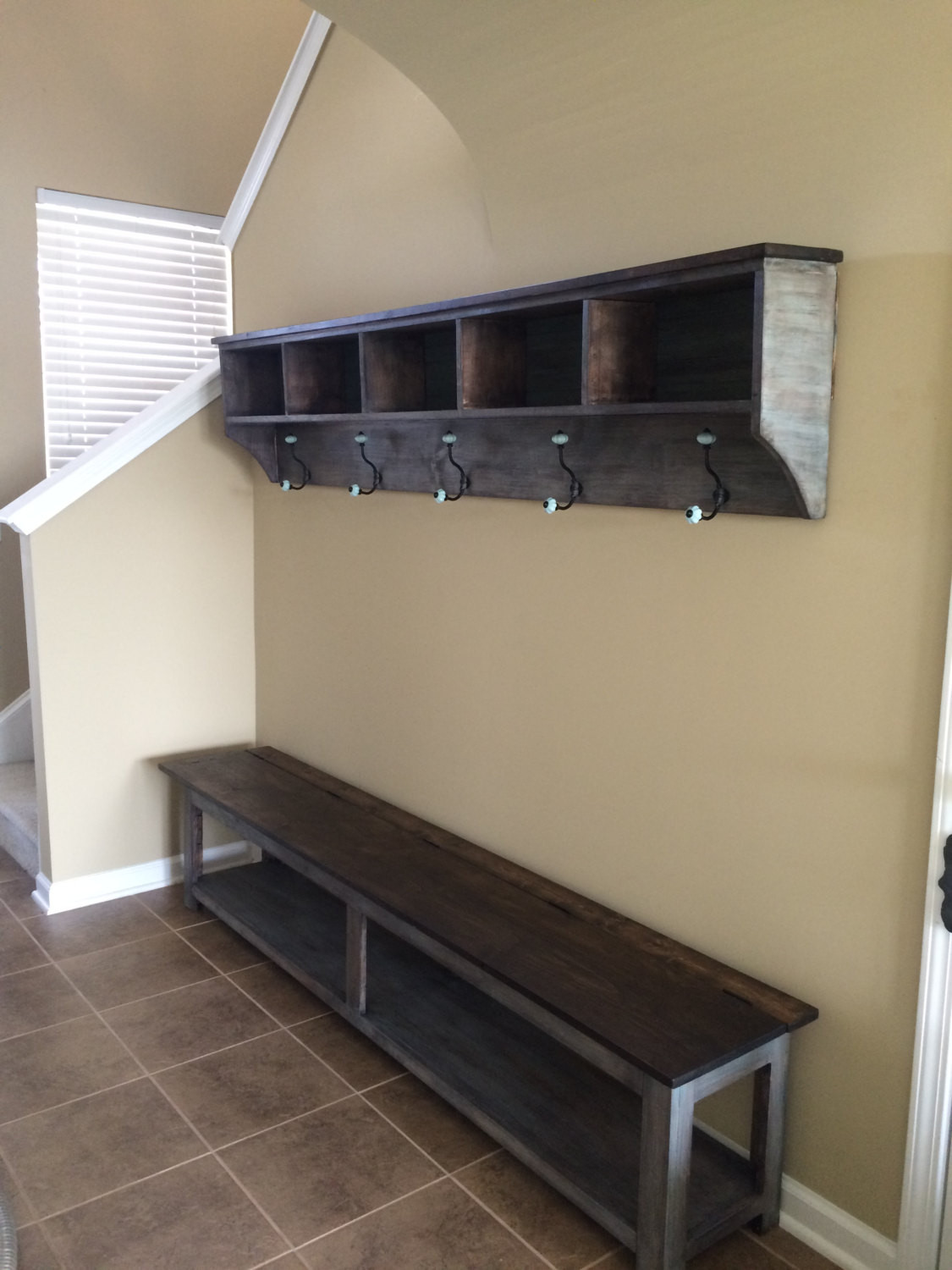 Best ideas about Entryway Shelf With Hooks
. Save or Pin Entryway Storage Shelf with Hooks and by Knot2ShabbyCustomCre Now.