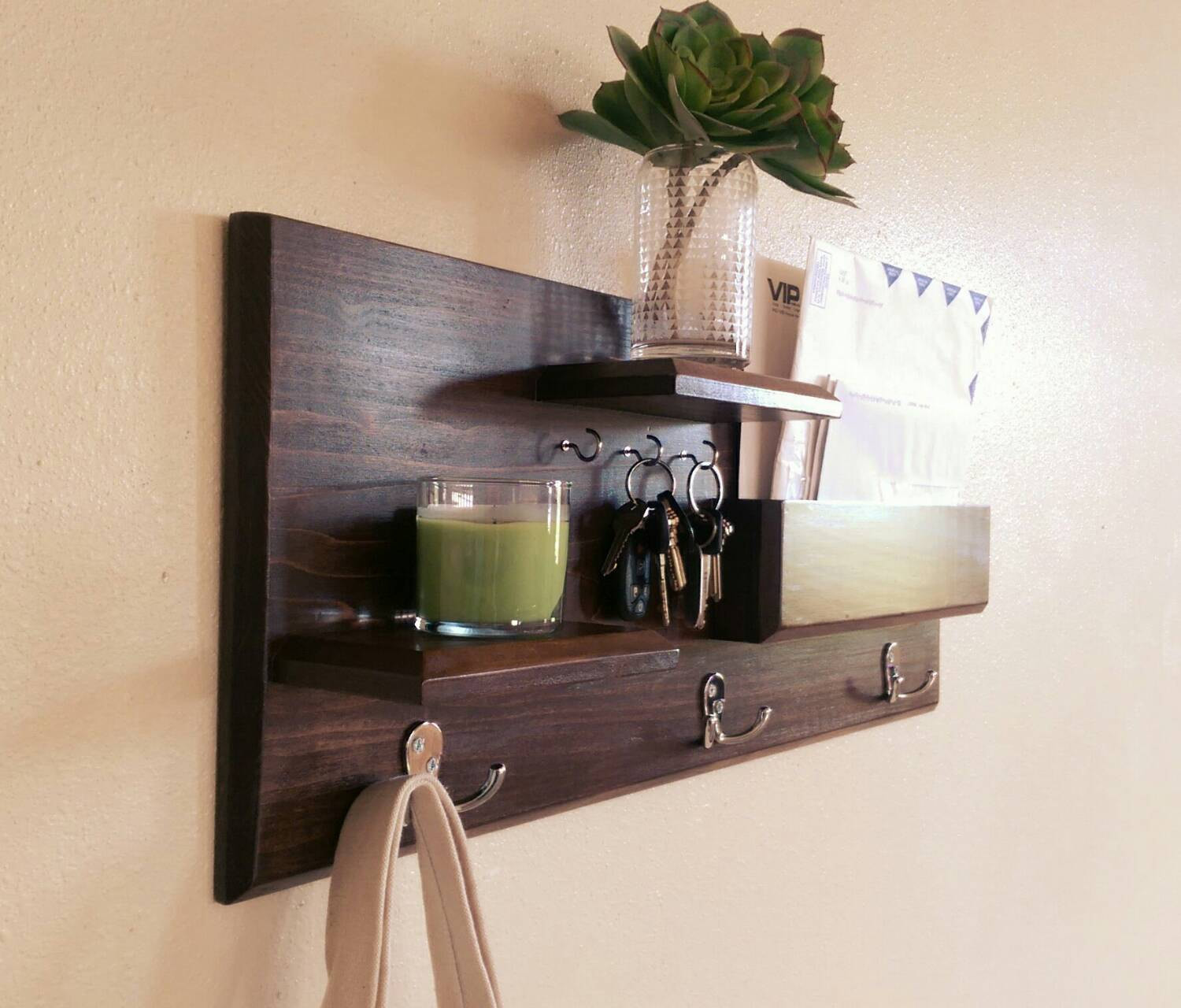 Best ideas about Entryway Shelf With Hooks
. Save or Pin Entryway Organizer Coat Rack Mail Storage Coat Hooks and Key Now.
