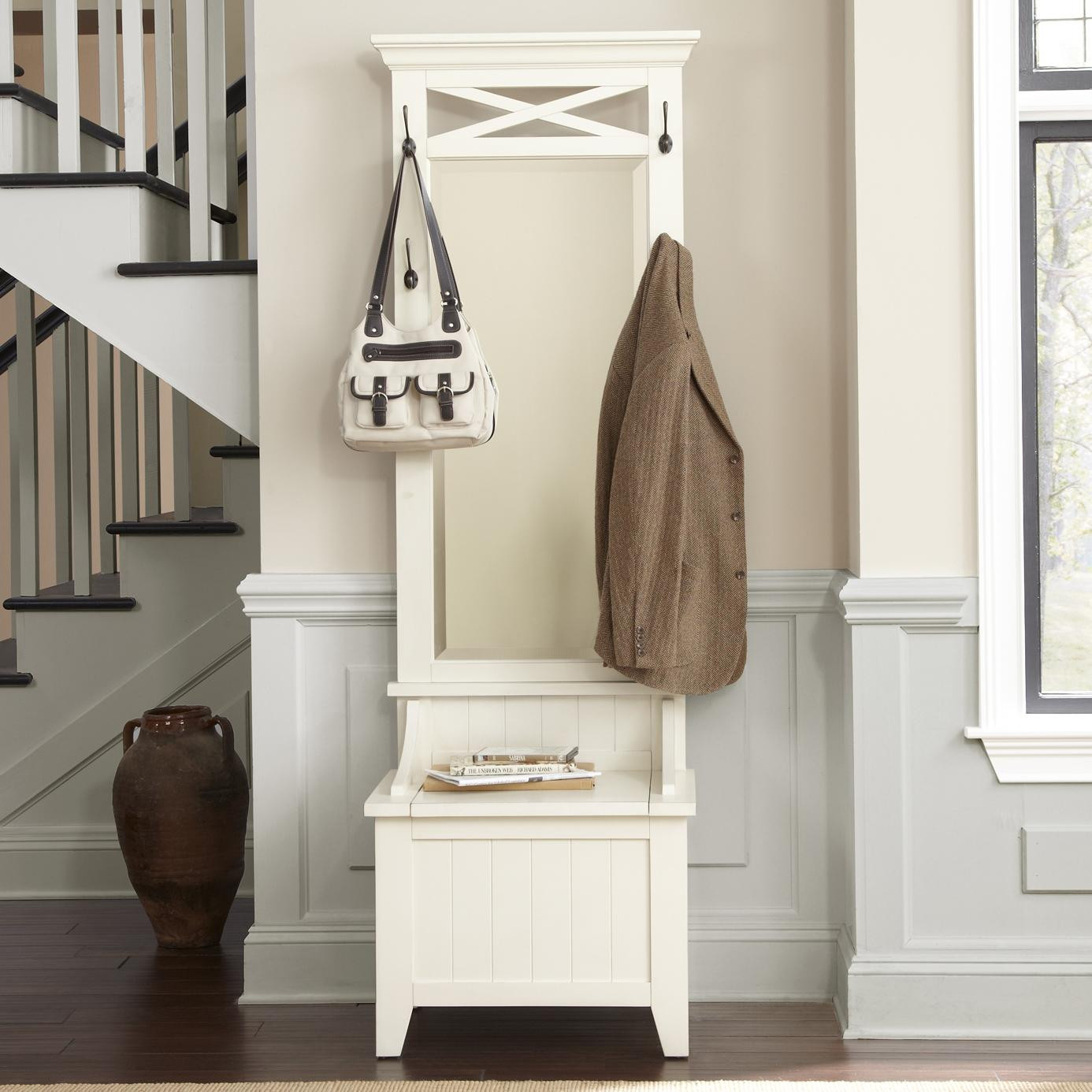 Best ideas about Entryway Shelf With Hooks
. Save or Pin Standing Entryway Mirror With Hooks And Shelf Now.