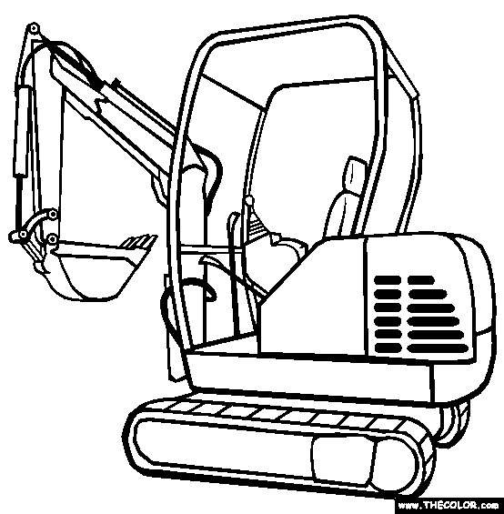 Excavator Coloring Pages
 Free line Coloring Pages TheColor