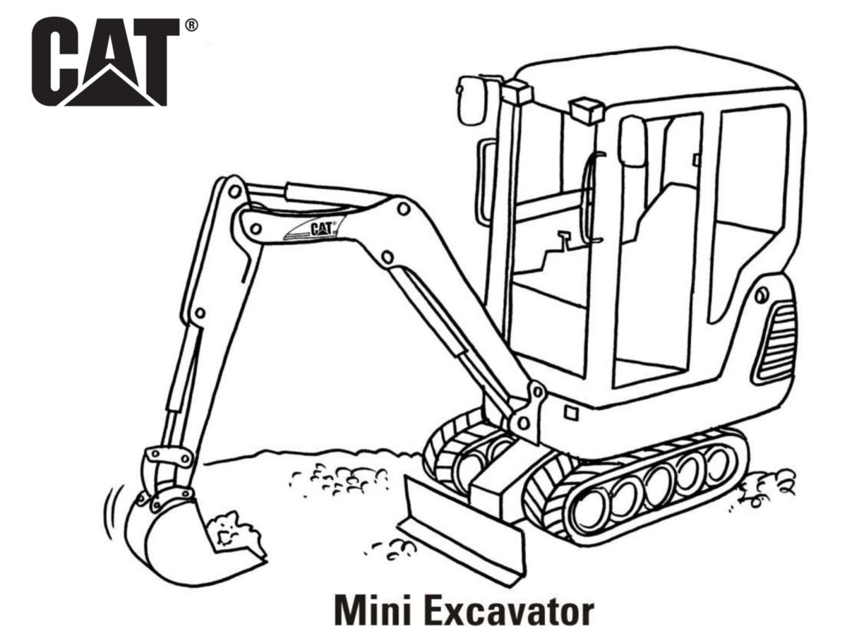 Excavator Coloring Pages
 Cat Coloring Pages