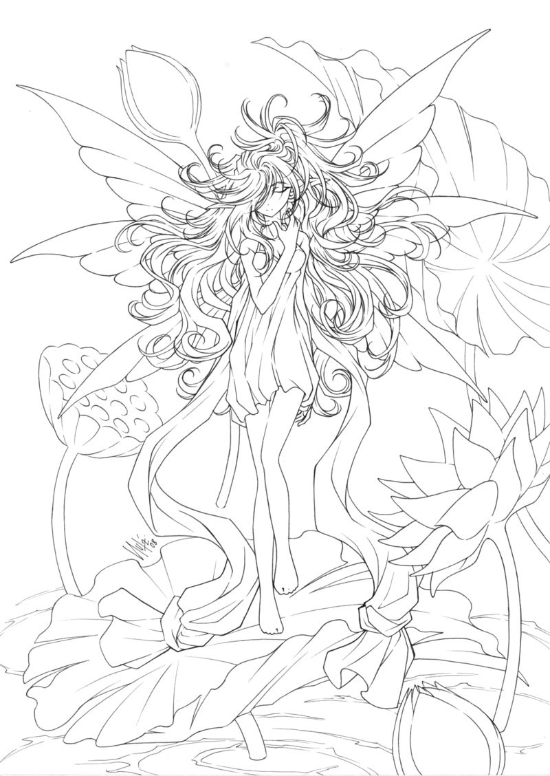 Fairies Coloring Pages For Adults
 Anime Coloring Pages for Adults Bestofcoloring