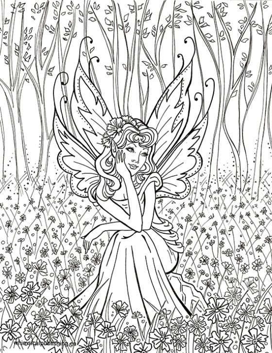 Fairies Coloring Pages For Adults
 Fairy Coloring Pages