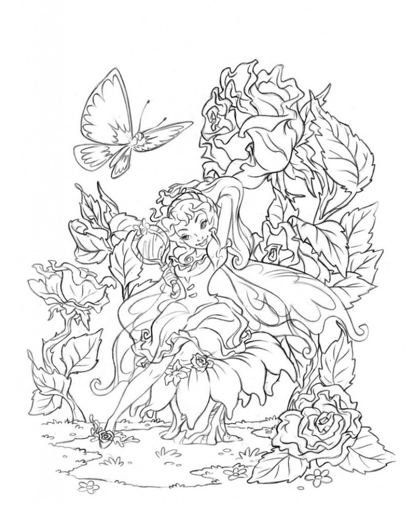 Fairies Coloring Pages For Adults
 beautiful coloring pages for adults