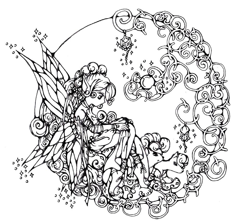 Fairies Coloring Pages For Adults
 FAIRY COLORING PAGES