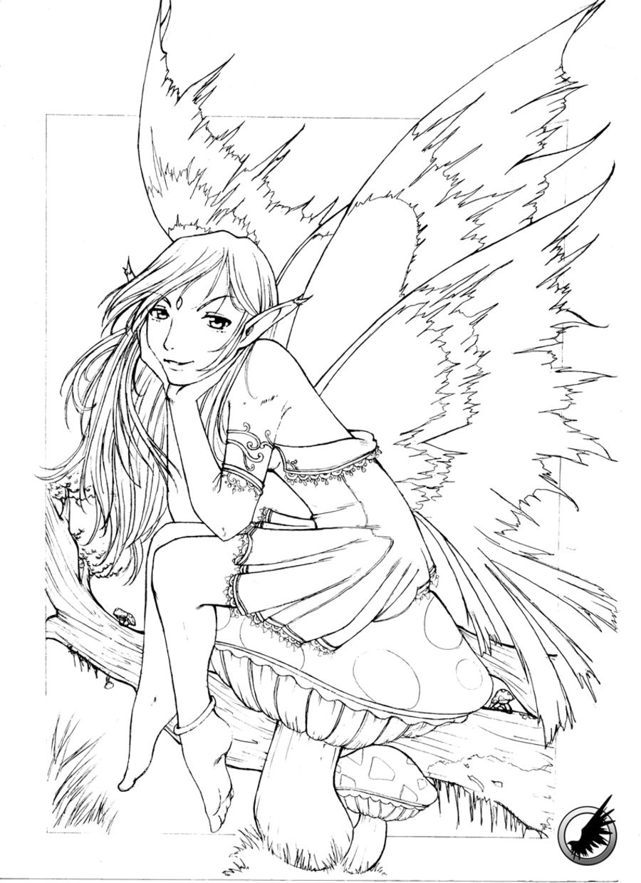 Fairies Coloring Pages For Adults
 Leaf Fairy Sketch by RadicallDreamer on DeviantArt