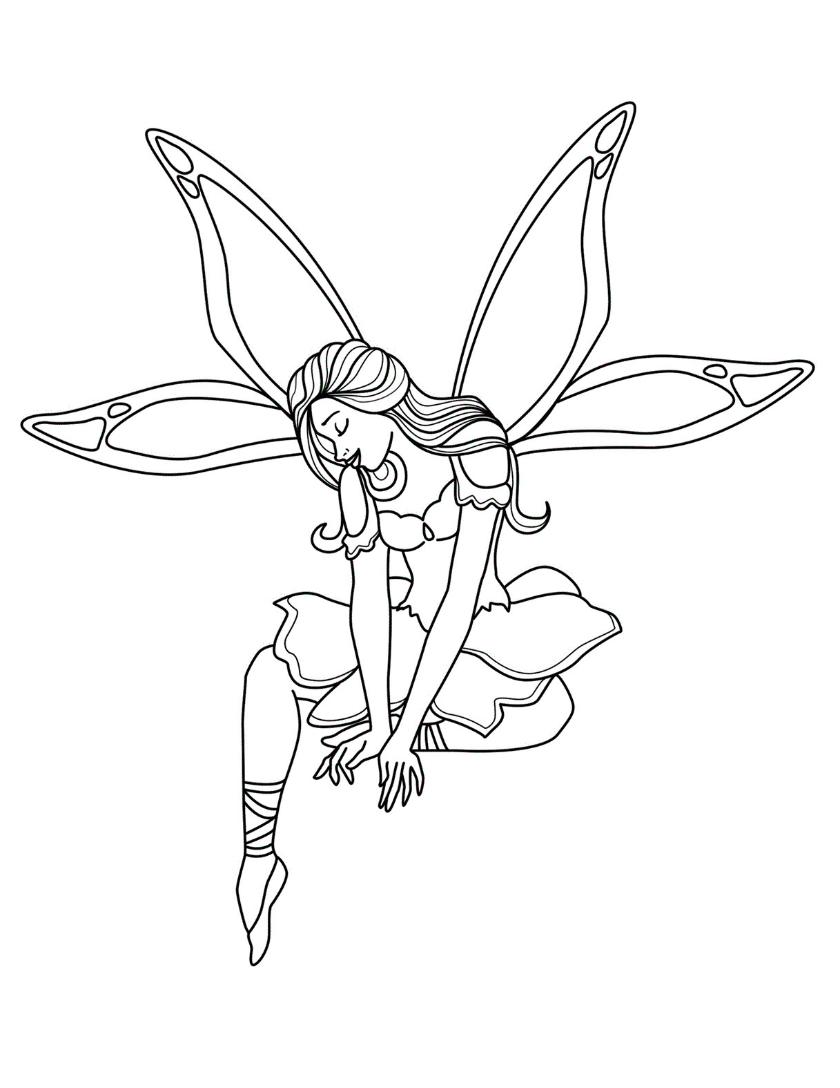 Fairy Coloring Pages For Kids
 Free Printable Fairy Coloring Pages For Kids