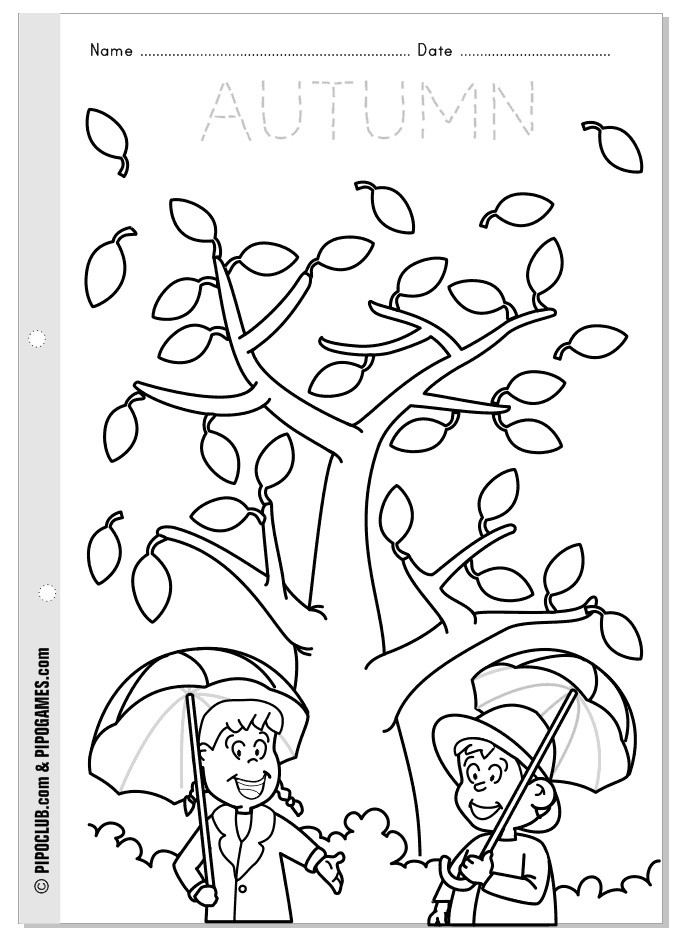 Fall Coloring Pages Pdf
 Fall Activity Worksheets For Kids Sketch Coloring Page
