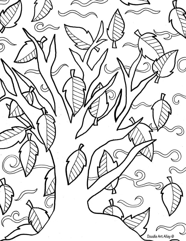 Fall Coloring Pages Pdf
 Fall Coloring Pages Doodle Art Alley