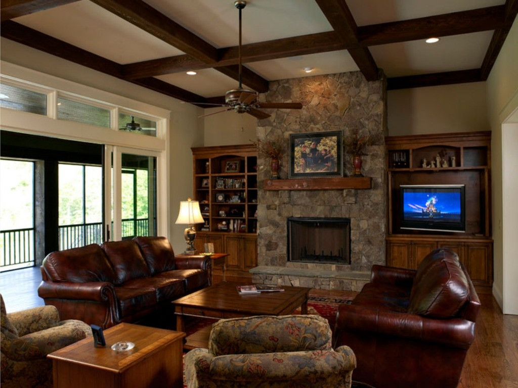 Best ideas about Family Room Furniture Ideas
. Save or Pin Stone Fireplace With Floral Couch And Coffee Brown Leather Now.
